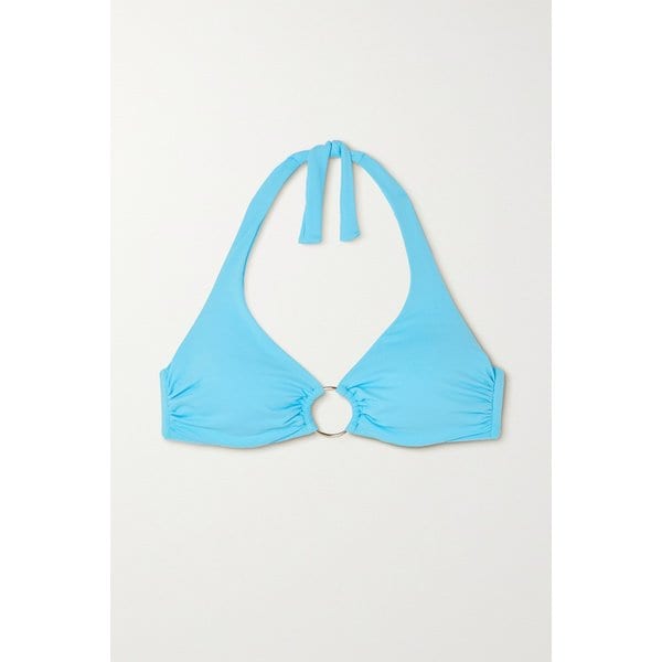 멜리사 오다바시 브뤼셀 장식 홀터넥 비키니 탑 터쿼이즈 1647597326855354