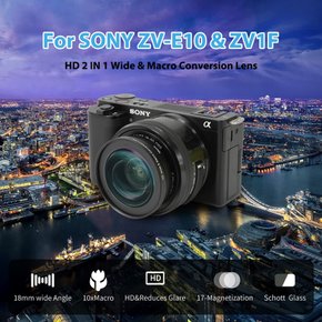 1 18mm HD Sony ZV-1F Sony APSC ZV-E10 A50006000 2인 광각10배 매크로 렌즈 시리즈 카메라에