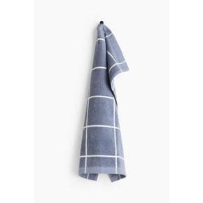 그리드 패턴 핸드 타월 더스티 블루/체크 1336979005