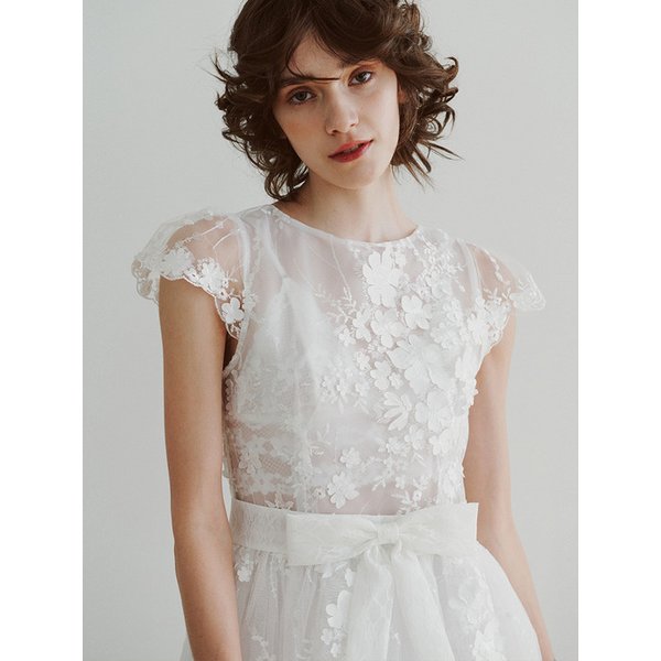 Bridal Aurora Petals  Dress_white