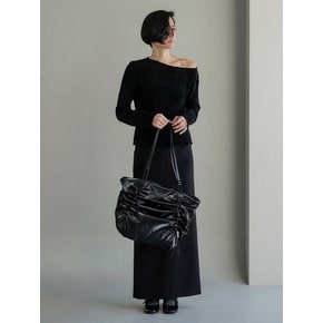 Deborah Ruched Bag Black