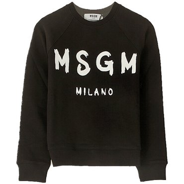 MSGM 20SS 2842MDM189 207499 99 페인트 로고 맨투맨 블랙 여성 맨투맨  TR