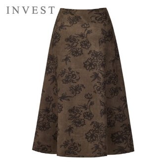 신세계라이브쇼핑 [인베스트] 플라워 나염 스웨이드 롱 스커트_IN5W1SK8271