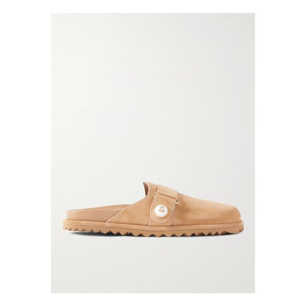 페이언스 인조 진주 장식 스웨이드 뮬 탠 브라운 1647597347848562