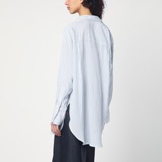 [해외배송] 빅토리아베컴 화이트 실크 블렌드 어시메트릭 스트라이프 셔츠 1125WSH006015AVI WR