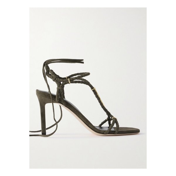 릴리 장식 브레이드 스웨이드 샌들 밀리터리 그린 46376663162843381