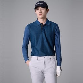 남성 허니콤 멜란지 AIO 긴소매 칼라 티셔츠  로얄 블루 (BJ4341B08N)