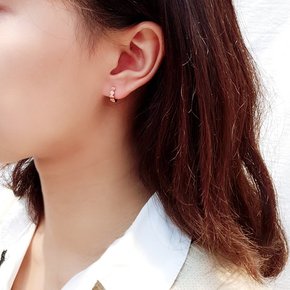 14k 서클 큐빅 원터치 귀걸이 OPSYE8668-1
