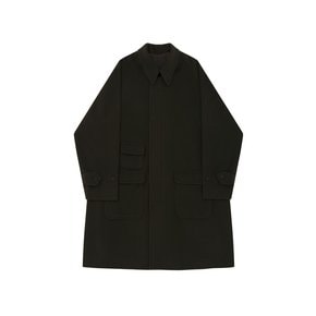 Wool comfort Raglan Coat (Dark Olive)