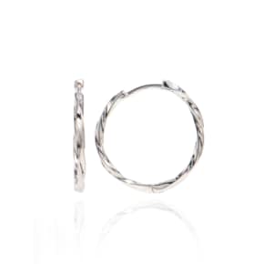 Twisted Hoop Silver Earring Ie323 [Silver]