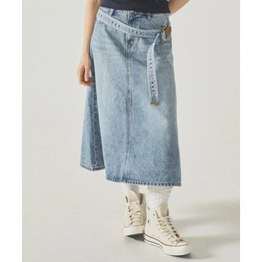 후아유 Long Denim Cargo Skirt  WHWJF2452F