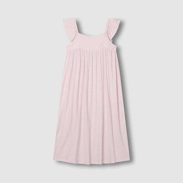 여 보드리 체크 민소매 파자마 원피스 J206203051065