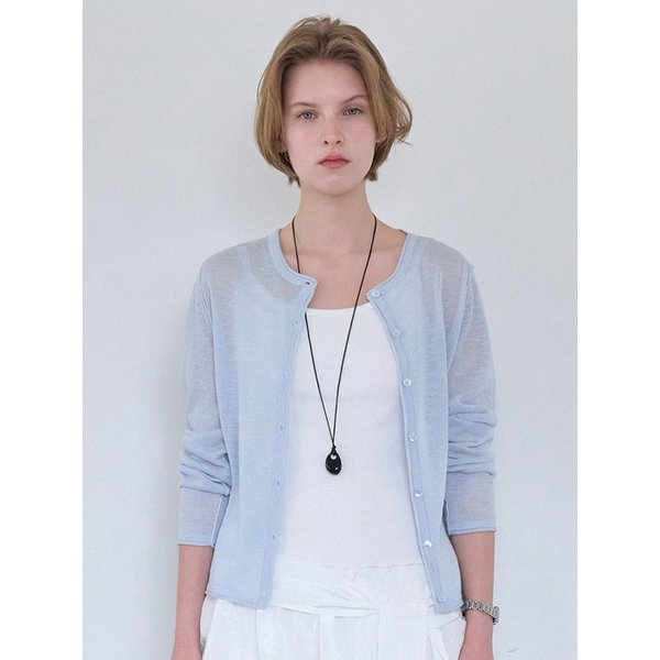 리버스 스티치 니트 가디건 스카이블루 BE073