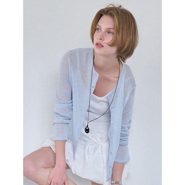 리버스 스티치 니트 가디건 스카이블루 BE073