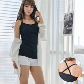 여자 후라이스 X끈나시 민소매 레이어드 (5680513B)