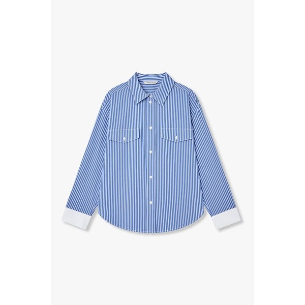 플랩 포켓 스트라이프 셔츠 7126160801146