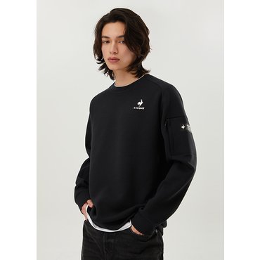 르꼬끄 [이월][60% OFF] AGA 유니 이중지 맨투맨(남여공용) / BLACK (QP123GFS12)