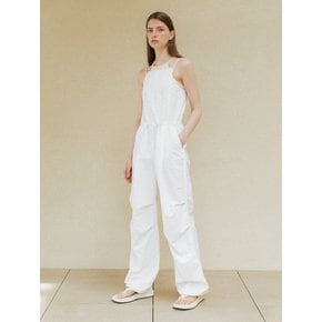 parachute sleeveless jumpsuit (ivory)