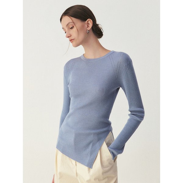 슬림핏 슬릿 풀오버 니트_4COLORS