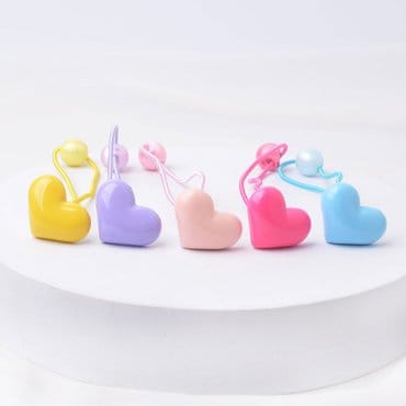 메르시밴드 알록달록 하트 헤어끈 5P-SET