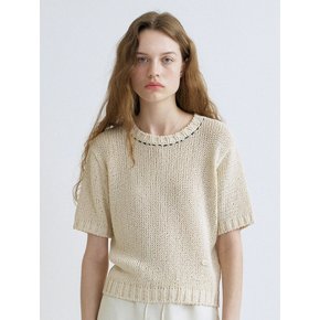 S Hand Stitch Summer Slub Knit_Ecru