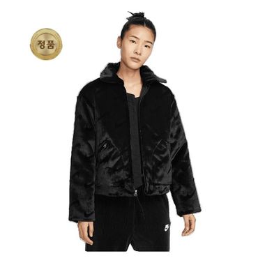 나이키 매장정품 나이키 NIKE 스포츠웨어 에센셜 여성 루즈 프린트 인조 퍼 재킷 FV8020-010 1672523