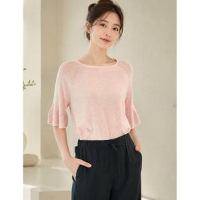 린넨 소매프릴 반팔니트 GAMKN02A _P336048279