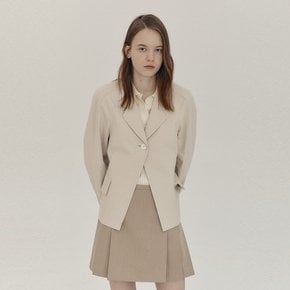 One Button Cotton Jacket_L/BEIGE