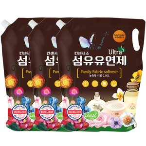 컨센서스 고농축 순한 섬유유연제 베이비파우더 2.05L (리필) x3개