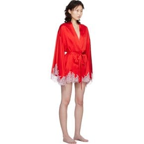 스킴스 레드 실크 레이스 가운 RB-ROBE-10468W RUBY