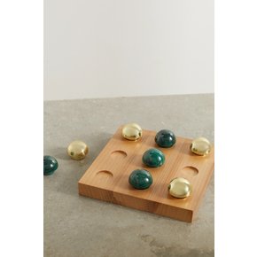 Otto Malachite, Brass And Ashwood Tic-tac-toe Set 그린 33258524072458991