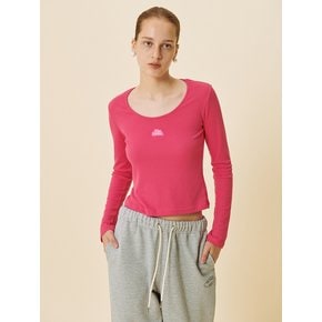 Logo Embroidered Slim-fit Top (PINK)