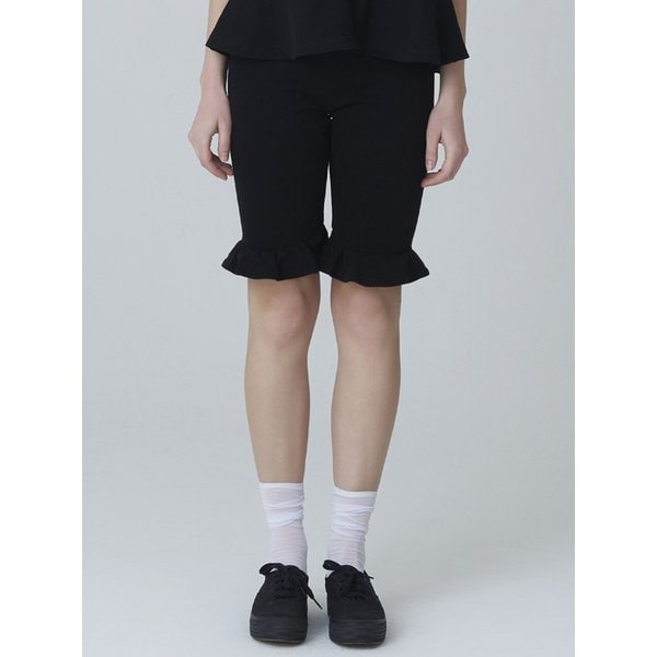 ABELLE FRILL LEGGINGS PANTS - BLACK