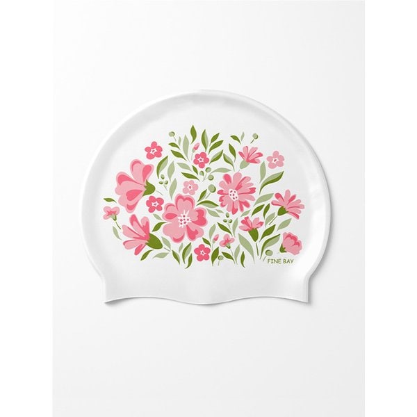 Spring Blossom Pink Silicone Swim Cap