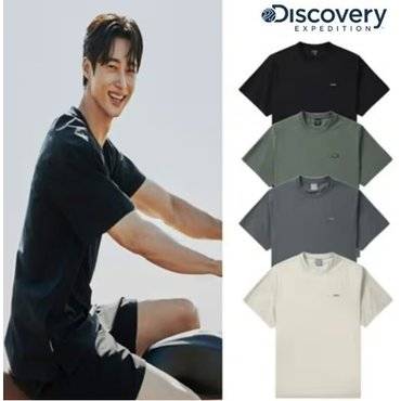 디스커버리 [변우석착용] 24S/S 폴튼 에센셜 우븐 반팔티셔츠 (DXRS83043)