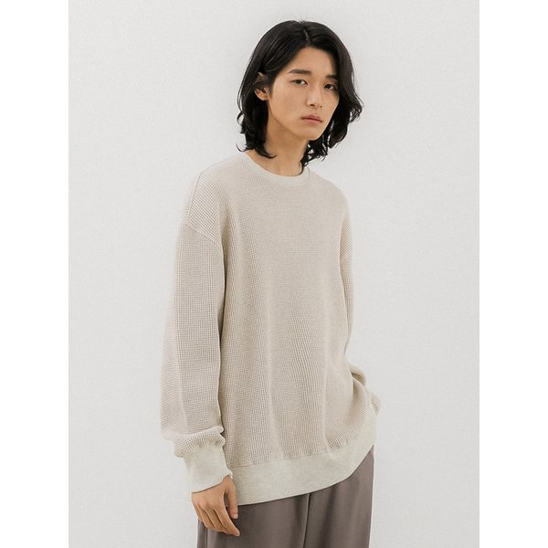 SABLE WAFFLE SWEAT SHIRT CREAM