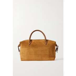 Perriand City Medium Braided Leather-trimmed Suede Tote 브라운