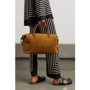 Perriand City Medium Braided Leather-trimmed Suede Tote 브라운