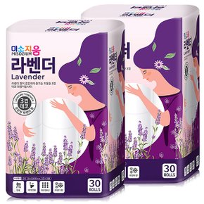 미소지움 라벤더 30m 3겹 60롤 비데겸용 두루마리 화장지