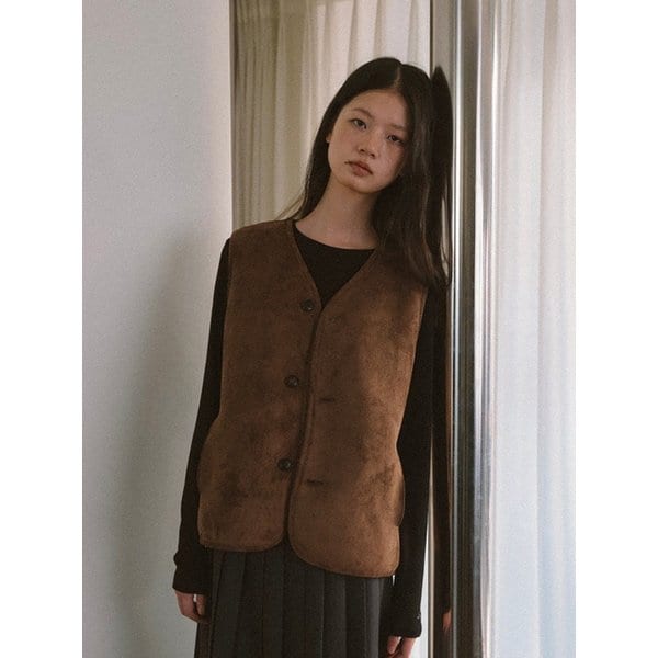 Reversible Fur Vest (Brown)