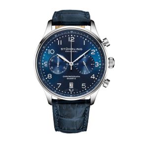 4197375 Stuhrling Original Monaco Chronograph Quartz Blue Dial Mens Watch