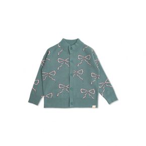 Tiny Cottons 가디건 카디건 위드 보우 모티프 AW24-266 0-WARM BLUE