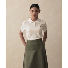 [공식브랜드] [여성] 코튼 폴로 반팔 스웨터 (화이트) (BBWTWB202AAFM)