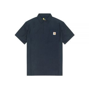 CARHARTT 칼하트 루즈 핏 미드웨이트 숏슬리브 포켓 폴로 네이비