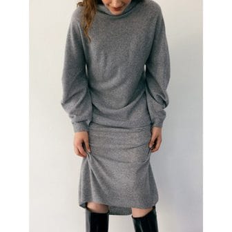 코텔로 [Premium] Vanity Zermatt Wool Cash Volume Knit Dress  Grey (WE395UC483)