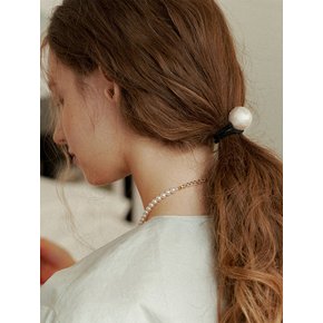 cubic edge soft pearl hair tie set