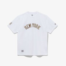 (스타필드 하남) MLB 뉴욕 양키스 카모 패턴 로고 티셔츠 화이트 / 14179182