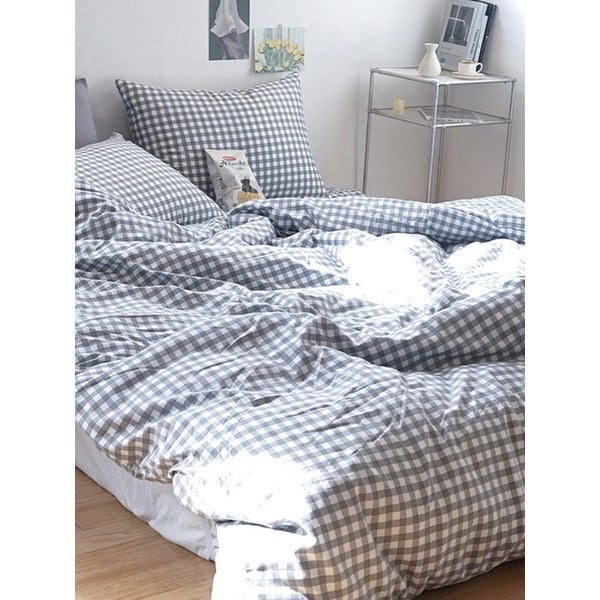 드림체크 먼지없는 사계절 옥수수솜 무봉제 차렵이불세트 SS/Q/DK 8colors