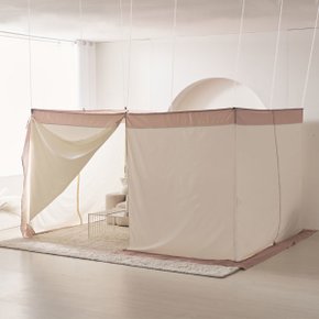 캐노피 실내텐트 단품 인디핑크 / 바람막이 실내 침대 난방텐트 보온 텐트
