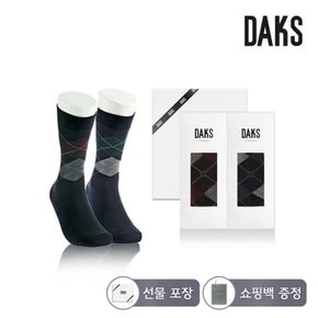 닥스양말 신사 면스판 장목 원색다이아 2족세트 DK24342